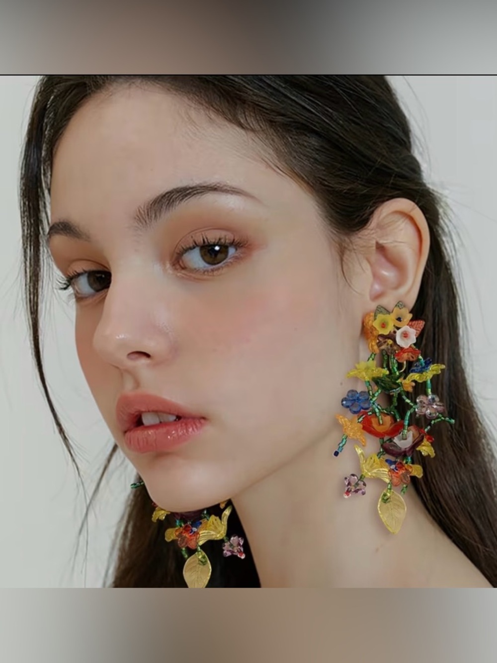 Floral Multicolor Statement Earrings